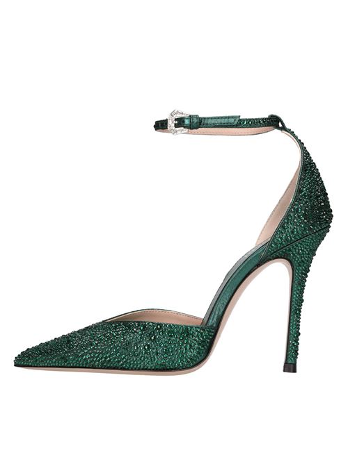 Décolleté slingback modello Anitta in raso e strass GEDEBE | ANITTA PUMP FULL CRYSTAL LAMEEMERALD